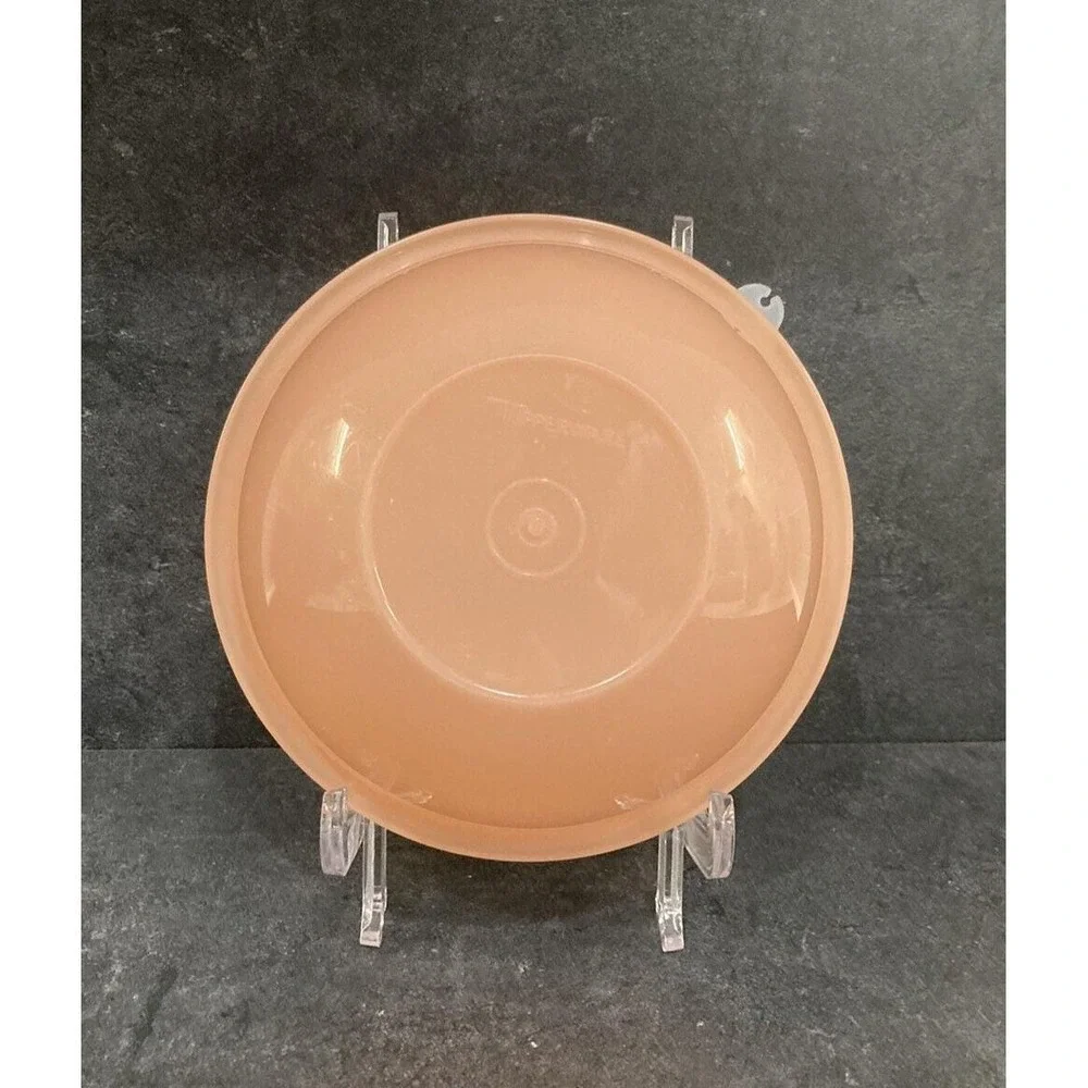 Vtg 60s Tupperware Wonderlier Bowl Pastel Orange Peach Bowl w/Lid Cover 236-14